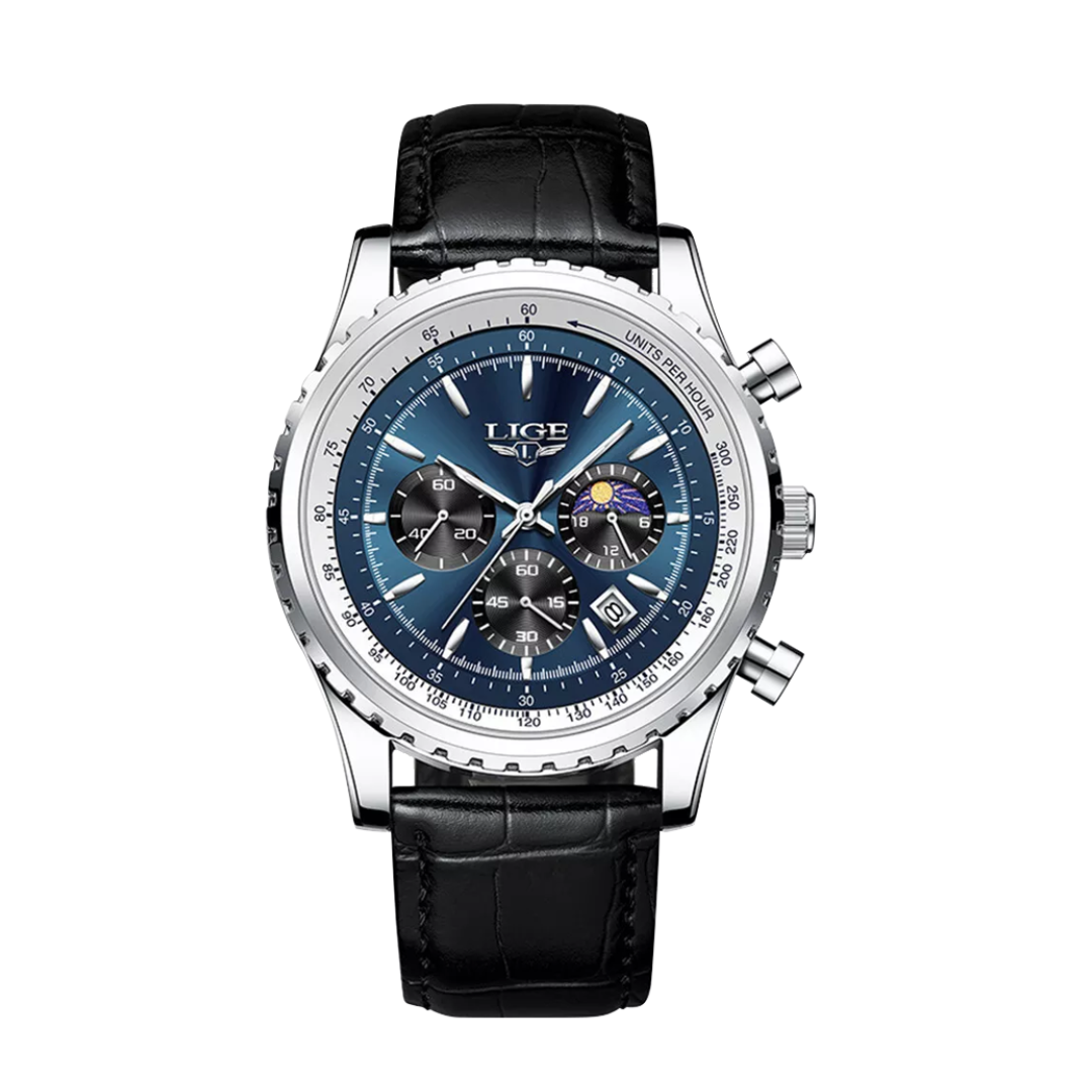 Leo | Elegant Chronograph Moon Phase Watch| 46mm