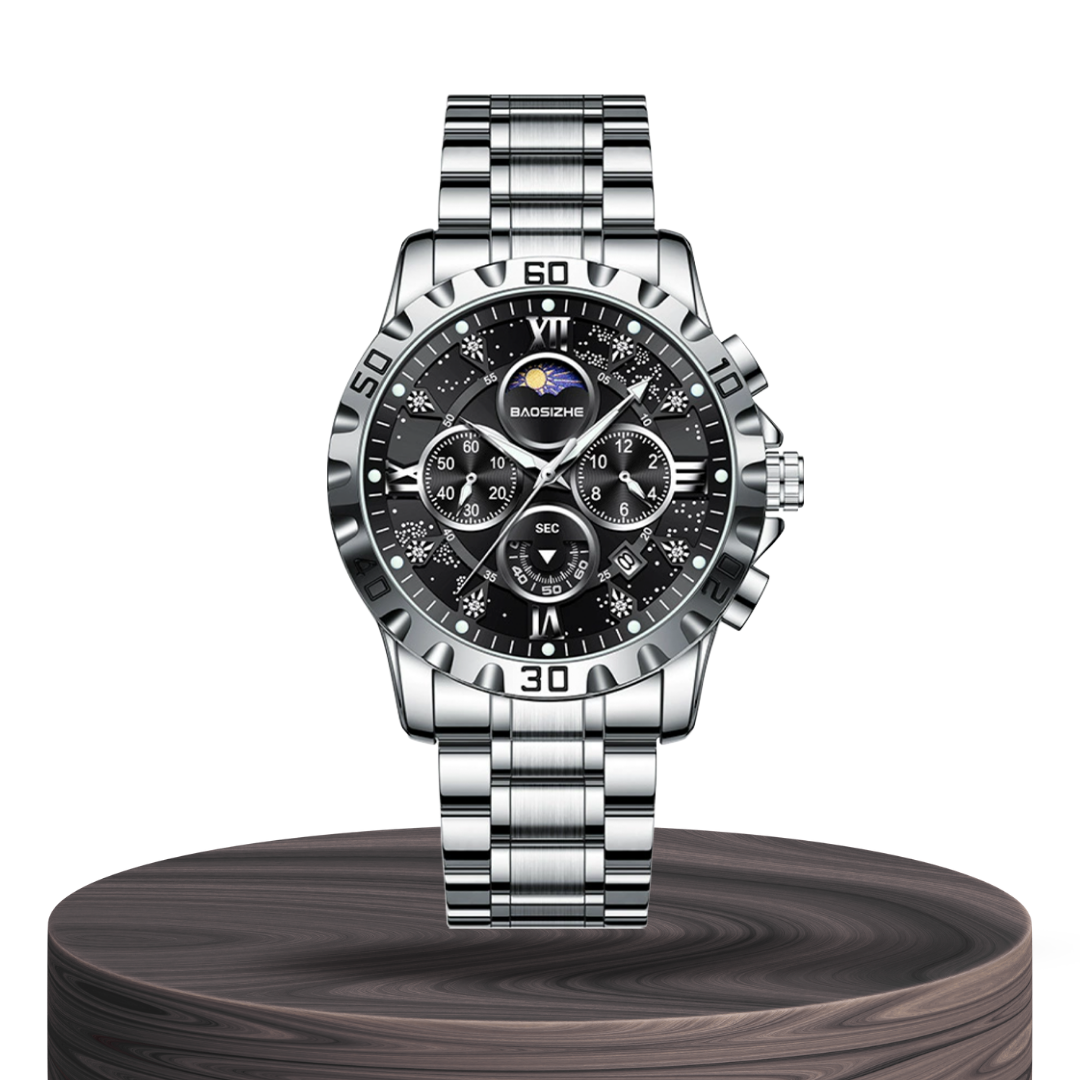 Rex | Opulent Chronograph Watch with Sleek Metal Band | 43.9mm