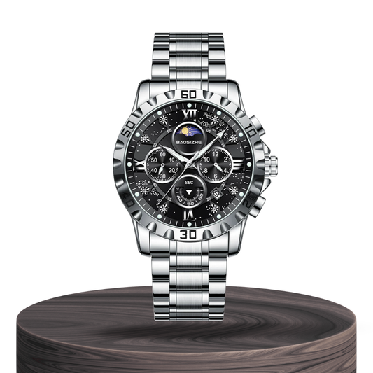 Rex | Opulent Chronograph Watch with Sleek Metal Band | 43.9mm