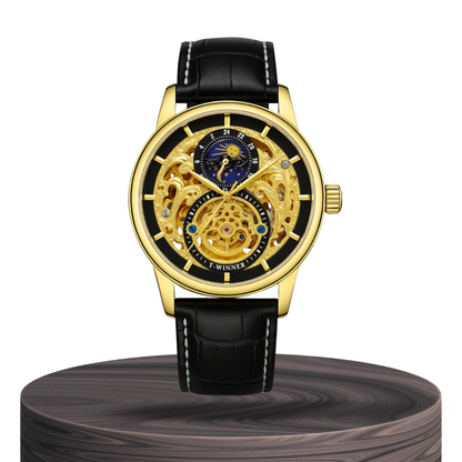 Blake | Mechanical Skeleton Watch with Moon Phase Display | 44mm