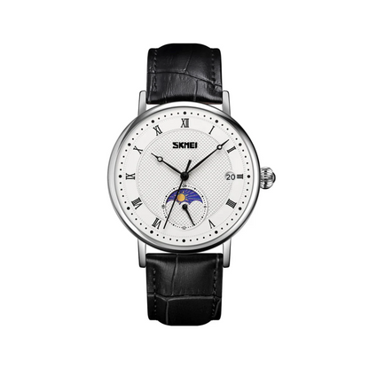 Stainless Steel Crystal Moon Phase Watch