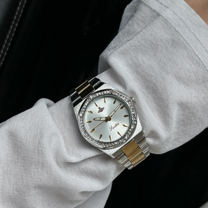 Stainless Octagonal Diamond Dainty Watch