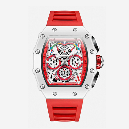 Cairo | Color-Popped Skeleton Dial Futuristic Watch | 41mm