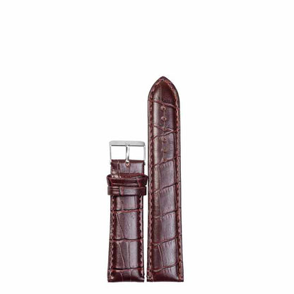 Crocodile Embossed Durable Leather Watch Band