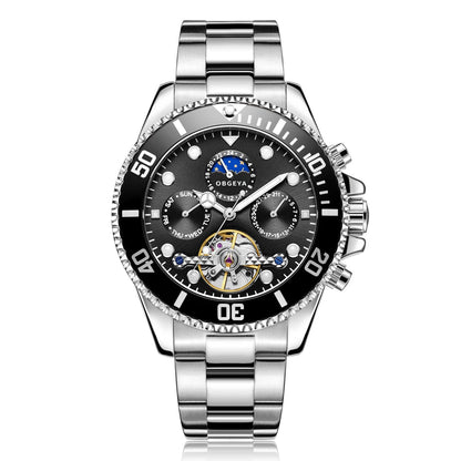 Stainless Automatic Tourbillon Wristwatch