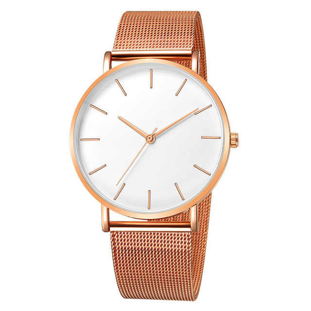 Minimalist Stainless Steel Mesh Quartz Watch