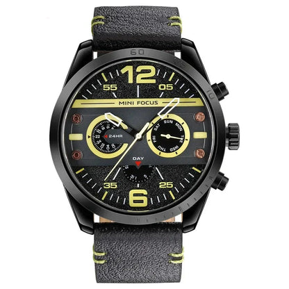 Luxury Leather Band Quartz Chronograph Sports Watch