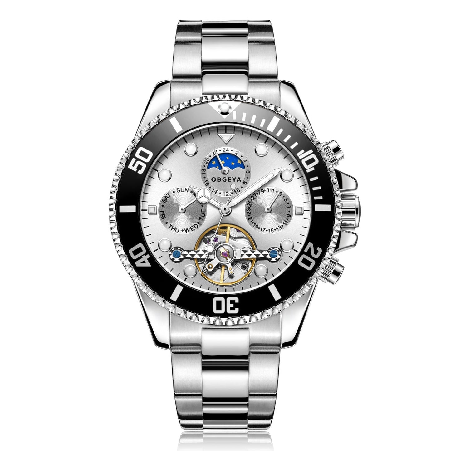 Stainless Automatic Tourbillon Wristwatch