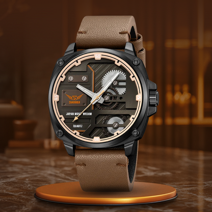 Quartz Leather Men's Watch