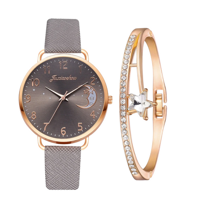 Sierra | Moon Number Dial Watch and Bracelets Set | 36mm