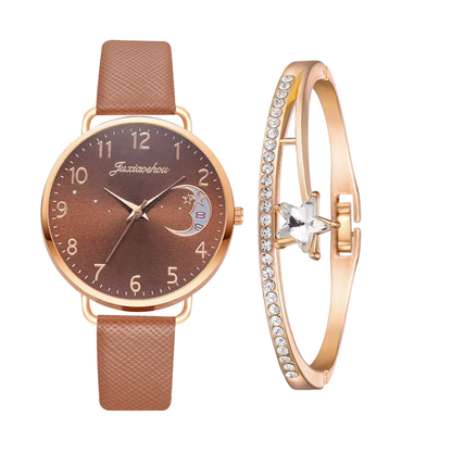 Sierra | Moon Number Dial Watch and Bracelets Set | 36mm