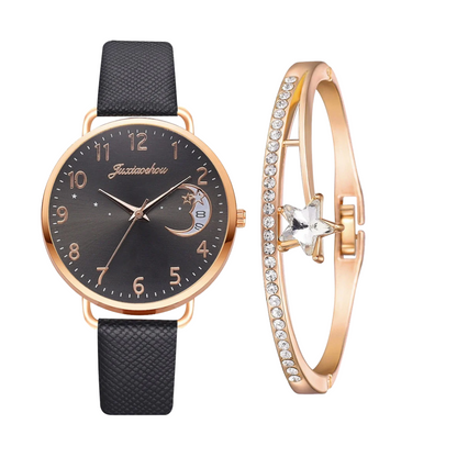 Sierra | Moon Number Dial Watch and Bracelets Set | 36mm