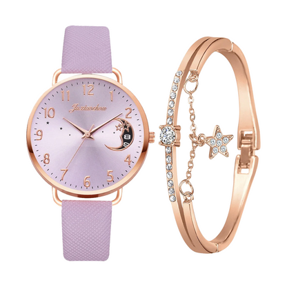 Sierra | Moon Number Dial Watch and Bracelets Set | 36mm