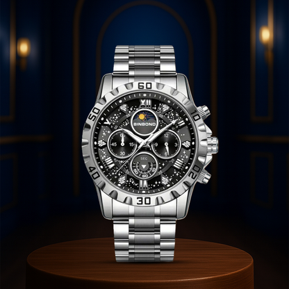 Rex | Opulent Chronograph Watch with Sleek Metal Band | 43.9mm